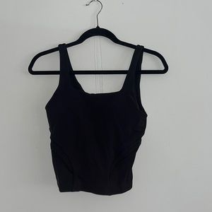 Nulu and Mesh-Back Shelf-Bra Yoga Tank Top